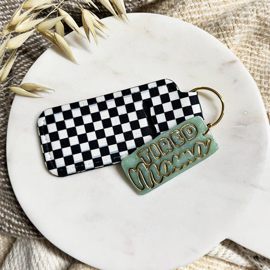 Chapstick Holder Keychain Tired Mama