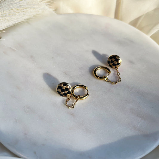 Checkered Double Earrings