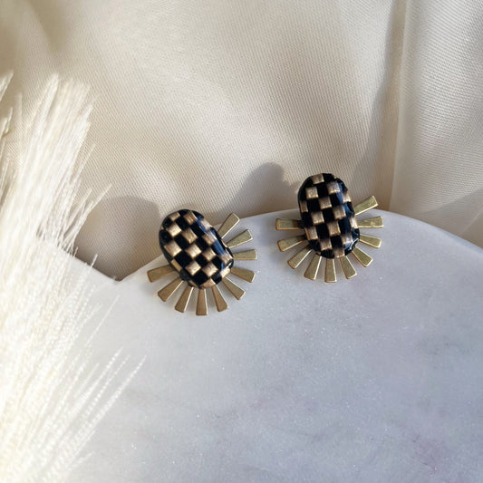 Checkered Burst Studs