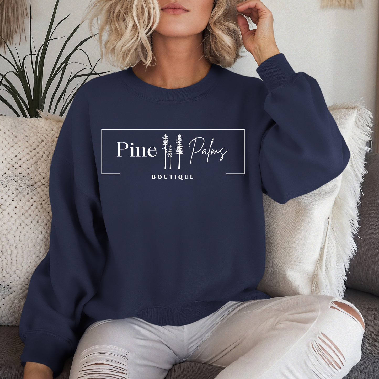 MADE TO ORDER- Pine & Palms Crew Neck Sweatshirt